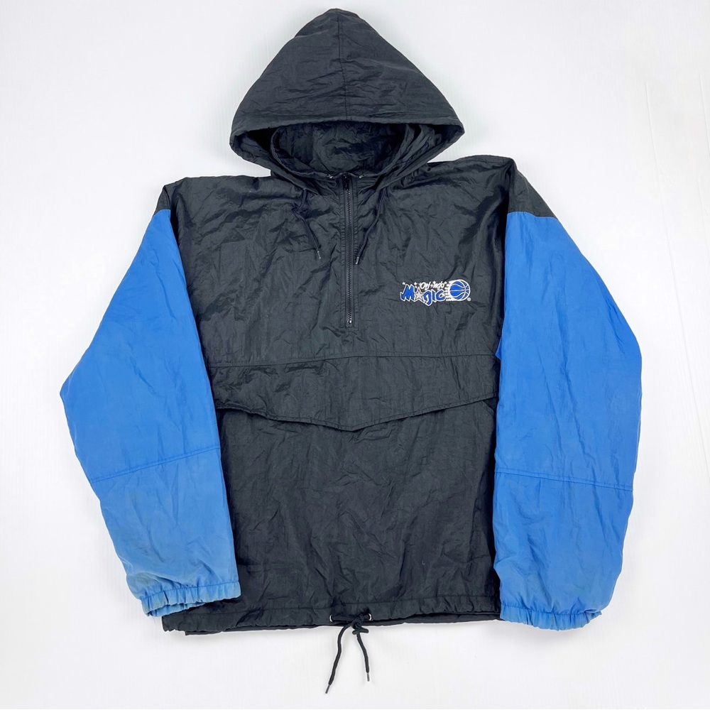 Vintage Competitor NBA Nylon Orlando Magic Hooded Rain Jacket Coat Top